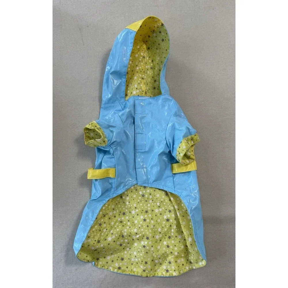 Disney Parks Tinker Bell Dog‎ Raincoat Jacket Blue Yellow Hooded Medium